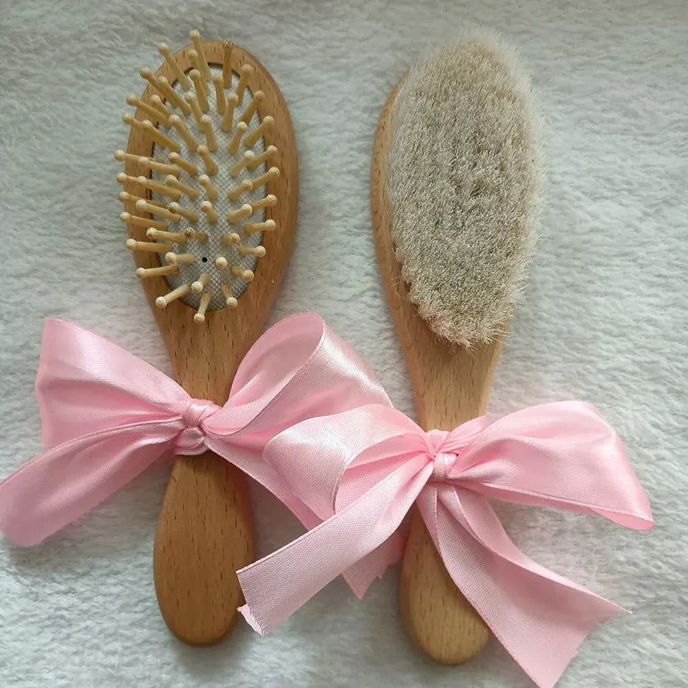 Personalized Baby Hairbrushes Engrave Infant Name Wooden Newborn Hair Brush Comb Brush Customized Baby Keepsake Wood Birth Gift