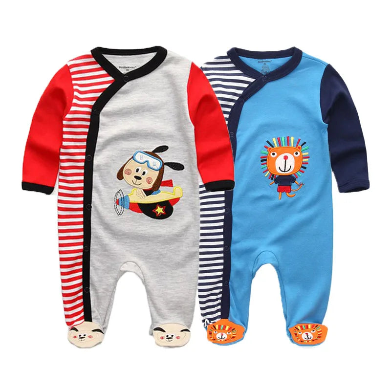 2 Pcs/Lot Baby Rompers Newborn Boy Girl Long Sleeves Clothing Set Spring Autumn Infant Onesies Clothes Christmas Valentine's Day