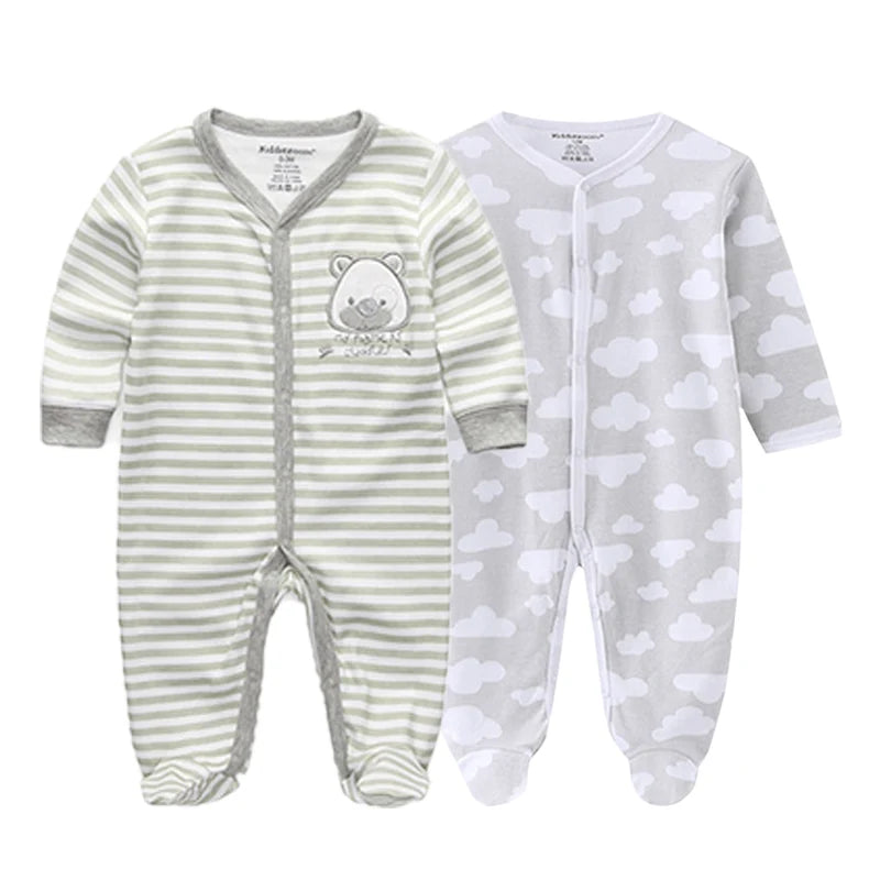 2 Pcs/Lot Baby Rompers Newborn Boy Girl Long Sleeves Clothing Set Spring Autumn Infant Onesies Clothes Christmas Valentine's Day