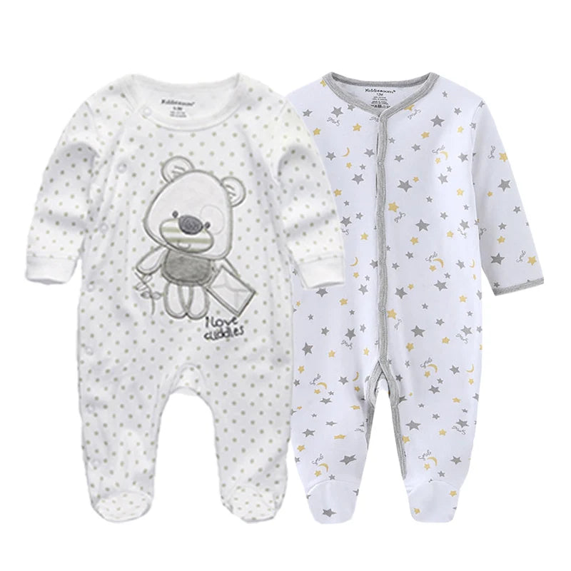 2 Pcs/Lot Baby Rompers Newborn Boy Girl Long Sleeves Clothing Set Spring Autumn Infant Onesies Clothes Christmas Valentine's Day