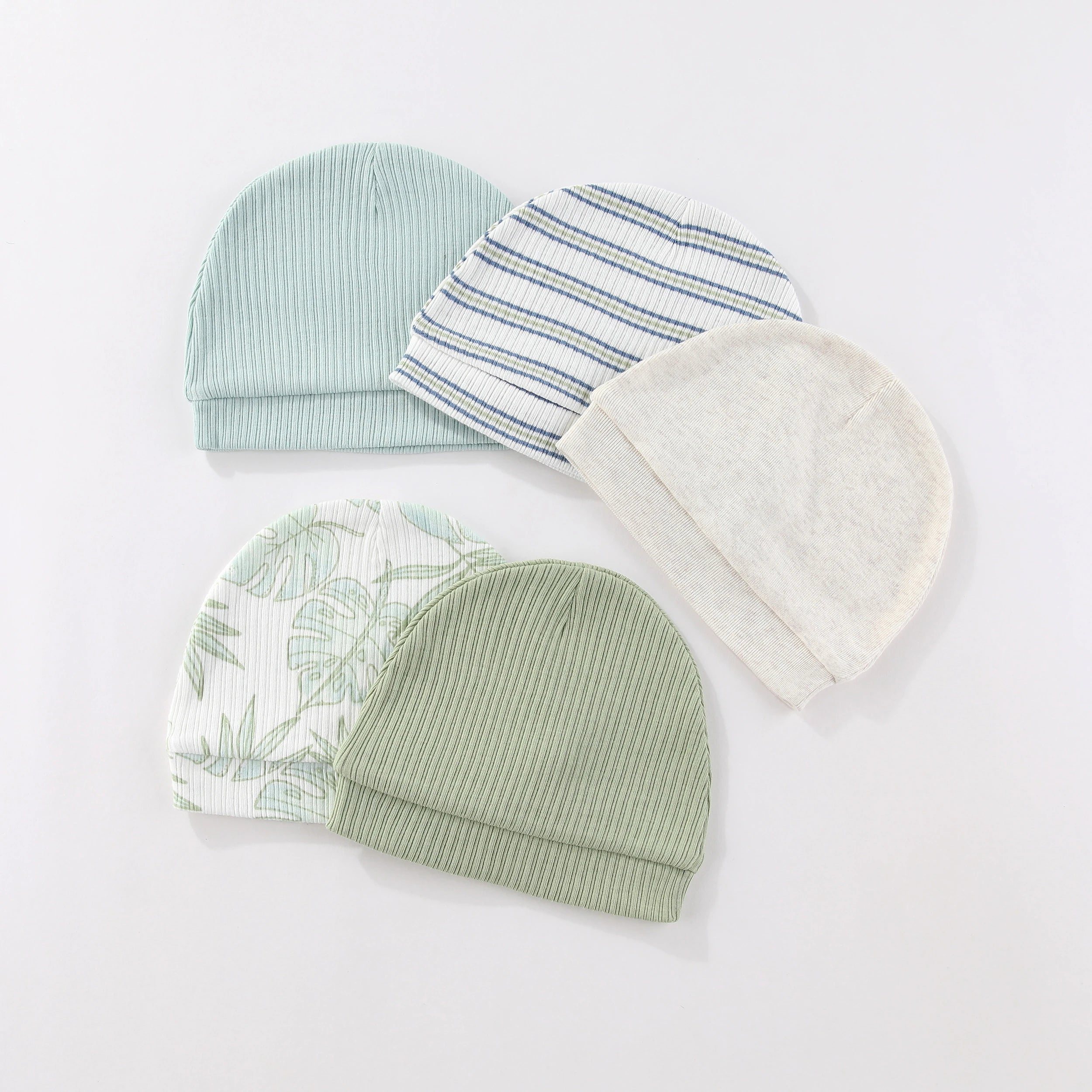 5 Pcs/Lot Newborn Baby Boy Girl Hats Cotton Soft Unisex Caps Four Seasons Infant Accessories