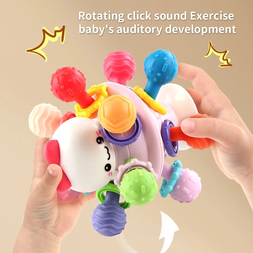 Manhattan Atomic Ball Silicone Baby Teether Soft Rubber Grasping Toy Early Education Baby Grasping Training Developmental Toy