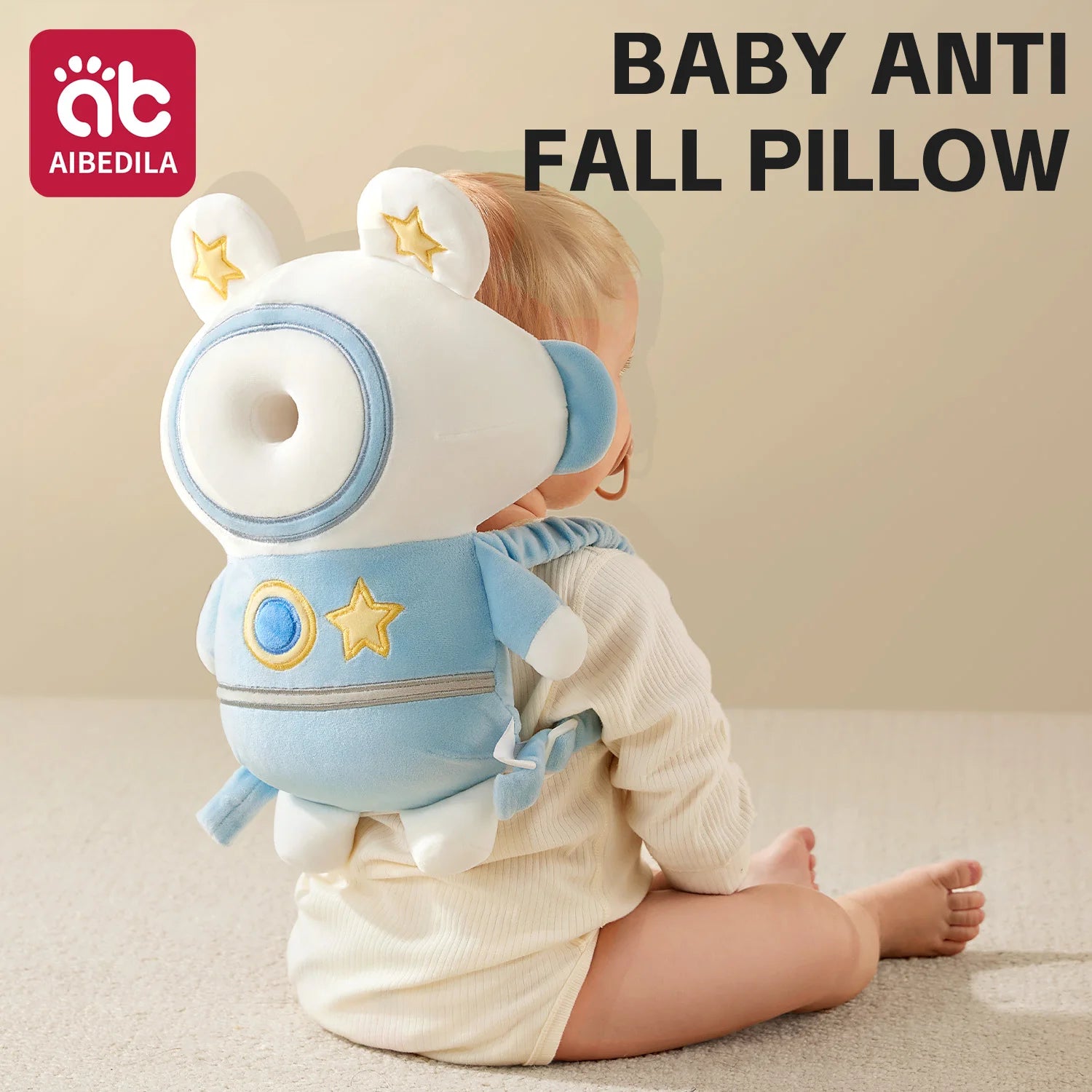 AIBEDILA 3-Sided Anti-Fall Safety Pad Cute Animal Baby Head Back Protector Pillow for Crawling Walking Toddlers 0-3T Gifts