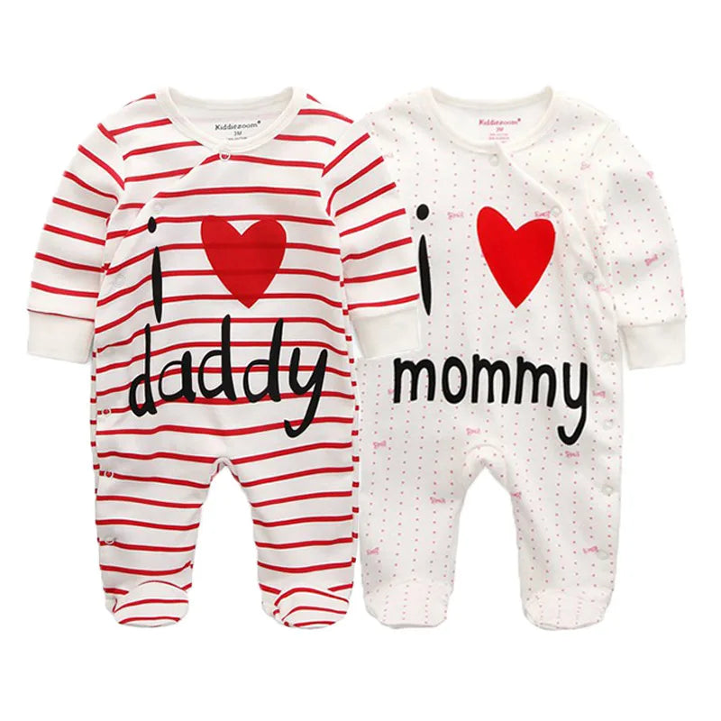 2 Pcs/Lot Baby Rompers Newborn Boy Girl Long Sleeves Clothing Set Spring Autumn Infant Onesies Clothes Christmas Valentine's Day