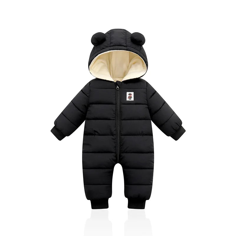 Cute Baby Boys Snowsuit New Born baby girls Winter Coat Toddler Clothes Hooded Zip Jumpsuit Baby bunting winter winter baby boy