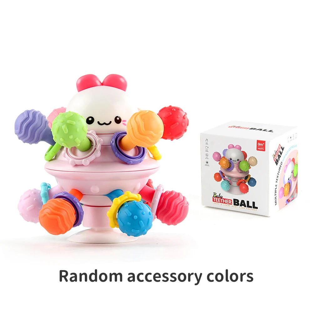 Manhattan Atomic Ball Silicone Baby Teether Soft Rubber Grasping Toy Early Education Baby Grasping Training Developmental Toy