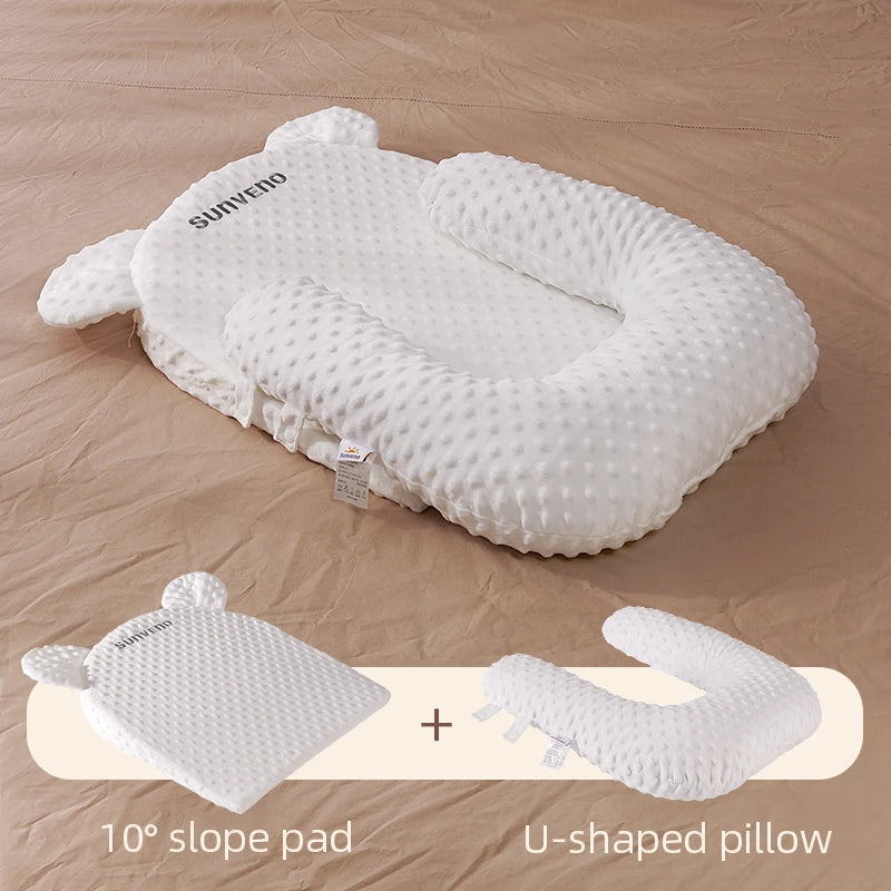 Sunveno Original Newborn Portable Slope Pad Baby Feeding Pillow Infant Anti Spitting Slope Pad help relieve baby's overflowing