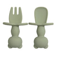 Soft Silicone Baby Training Fork Spoon Set BPA Free Kids Dishes Infant Learning Tableware Newborn Feeding Accessories 2Pcs/Set
