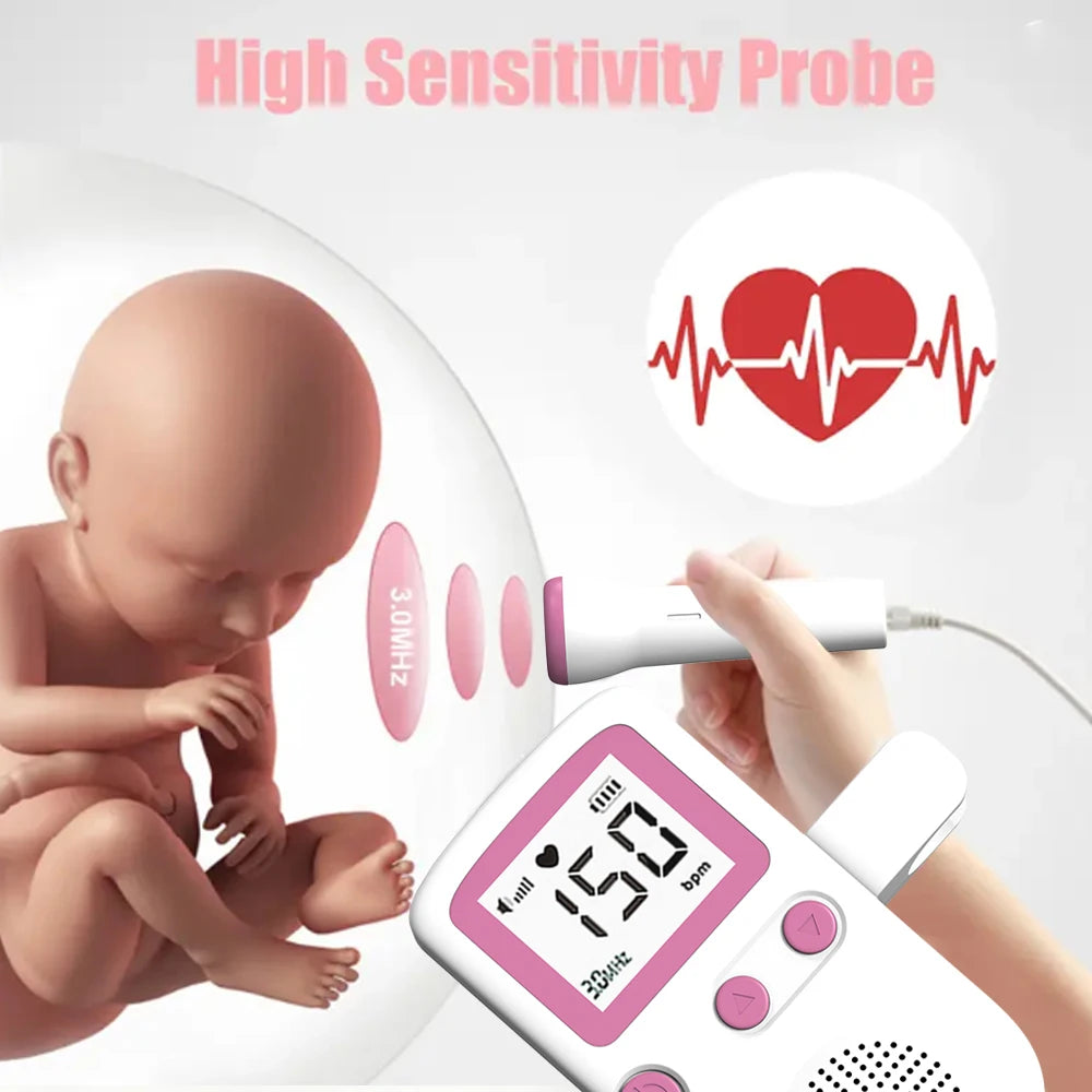 Baby Doppler Fetal 3MHz Baby Heart Rate Detector Pregnancy Stethoscope Heartbeat Monitor For Pregnant Women Baby Newborn Items