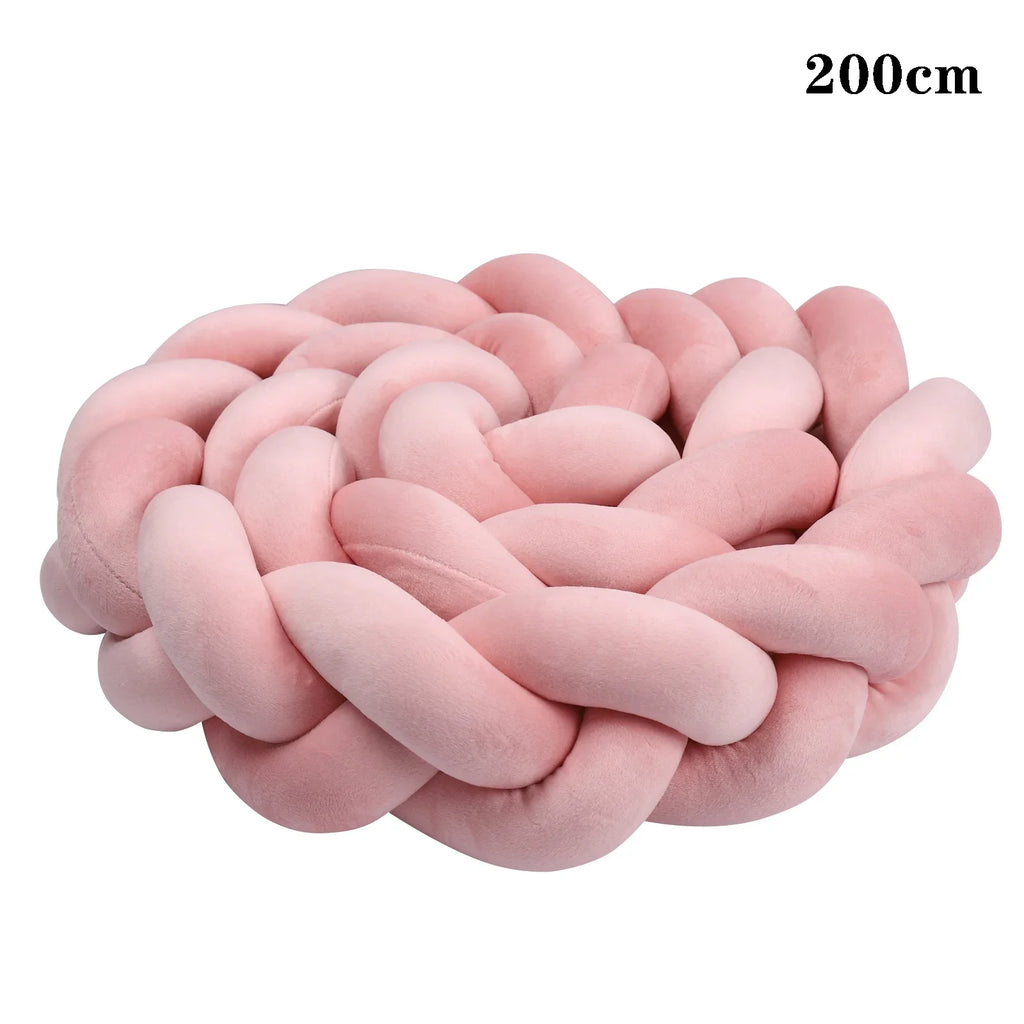 2M/3M Baby Bed Bumper Braided Crib Anti-collision Bed Surround Newborns Bumper Circumference Protector