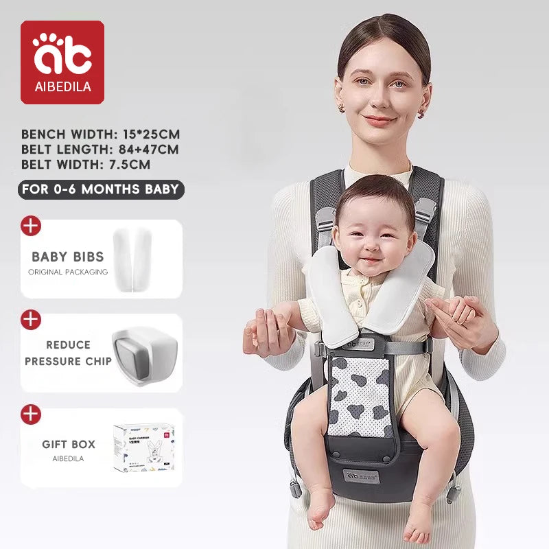 AIBEDILA Ergonomic Baby Carrier Kangaroo Sling Infant Wrap 0-6 Months Back Front Facing Backpack Style Newborn Bag