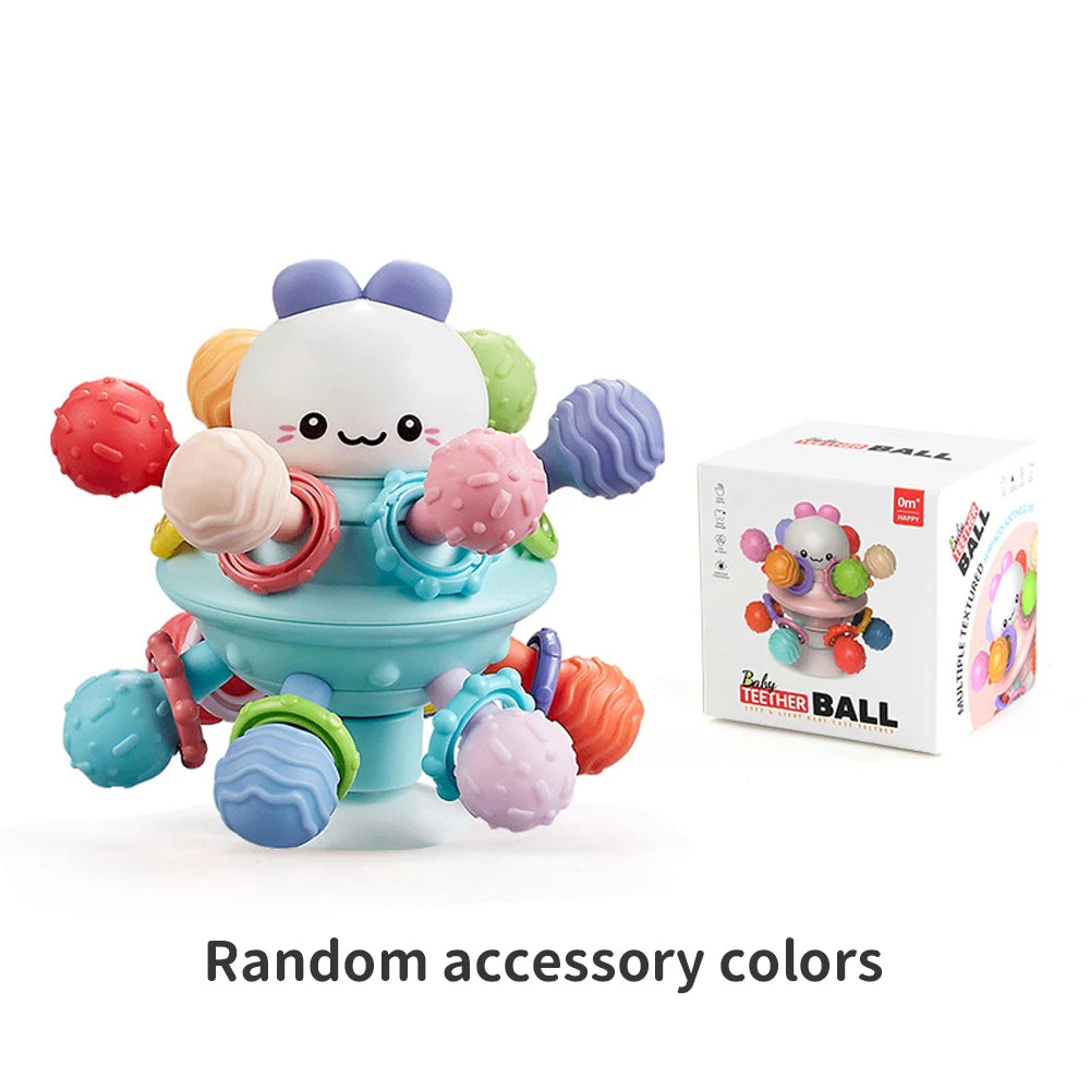Manhattan Atomic Ball Silicone Baby Teether Soft Rubber Grasping Toy Early Education Baby Grasping Training Developmental Toy