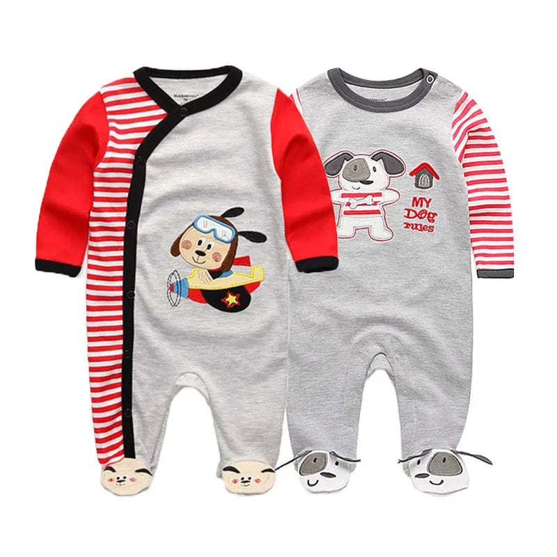 2 Pcs/Lot Baby Rompers Newborn Boy Girl Long Sleeves Clothing Set Spring Autumn Infant Onesies Clothes Christmas Valentine's Day