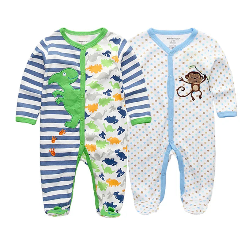 2 Pcs/Lot Baby Rompers Newborn Boy Girl Long Sleeves Clothing Set Spring Autumn Infant Onesies Clothes Christmas Valentine's Day