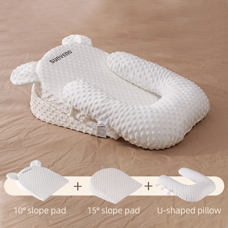 Sunveno Original Newborn Portable Slope Pad Baby Feeding Pillow Infant Anti Spitting Slope Pad help relieve baby's overflowing