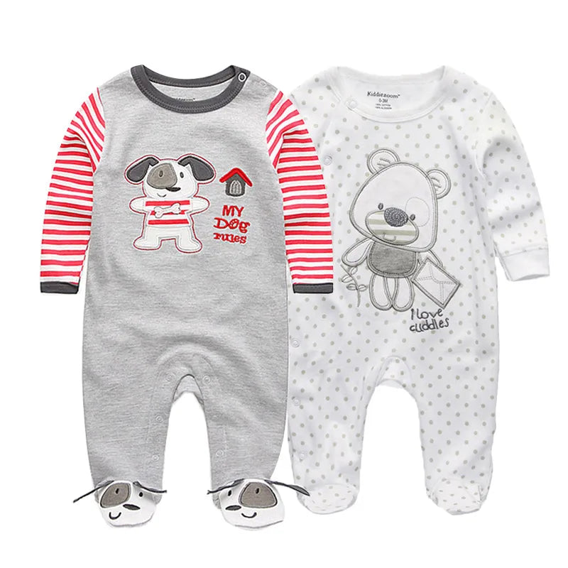 2 Pcs/Lot Baby Rompers Newborn Boy Girl Long Sleeves Clothing Set Spring Autumn Infant Onesies Clothes Christmas Valentine's Day