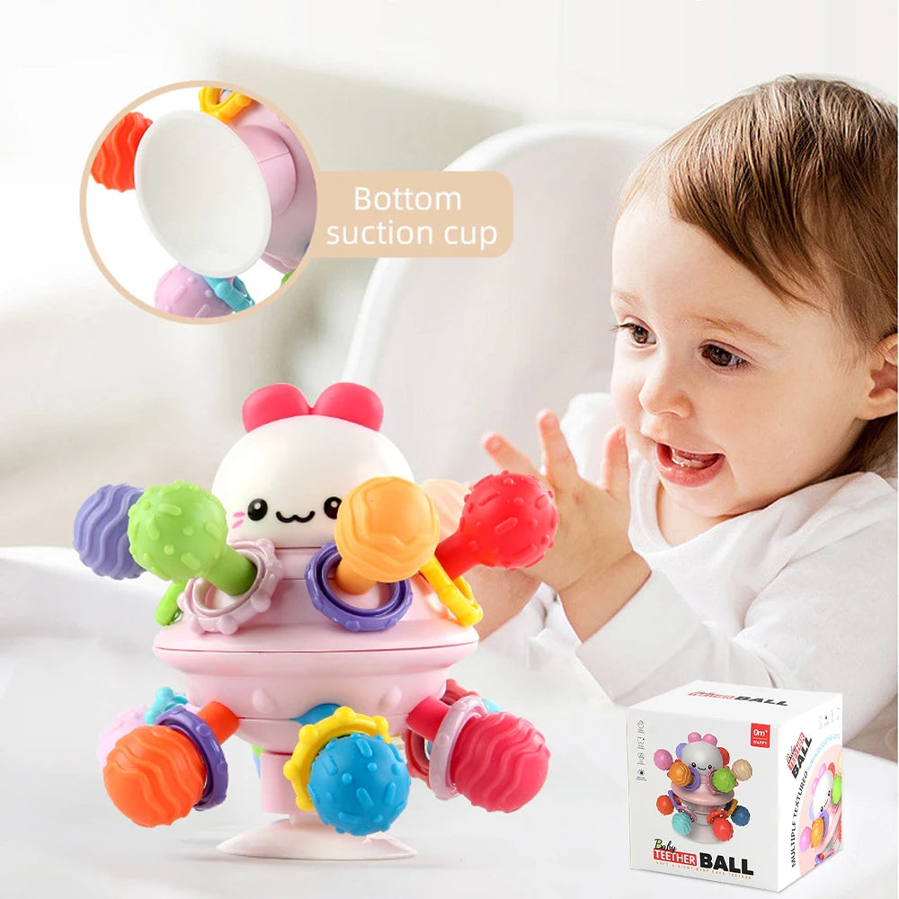 Manhattan Atomic Ball Silicone Baby Teether Soft Rubber Grasping Toy Early Education Baby Grasping Training Developmental Toy