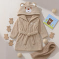 Custom Name Embroidered Bear Hooded Baby Towel | Soft Plush 74-84cm for 12-24M | Christmas Birthday Winter Gift