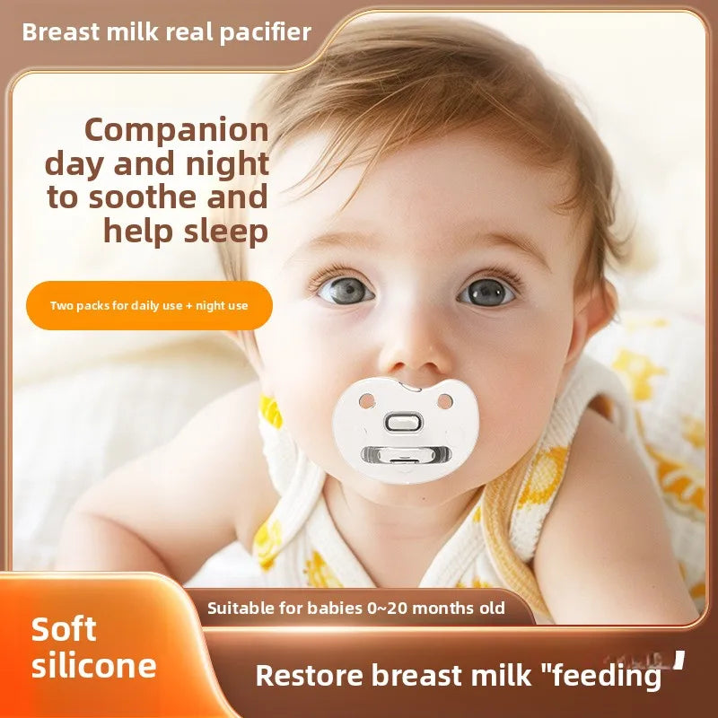 1Pc Transparent baby Pacifier Soft 100% Silicone Thumb type nipple Type Infant Toddler Sleeping day round night flat nipple head