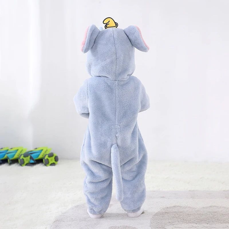 Disney Lovely Elephant Newborn Baby Rompers Toddler Boy Girls Cosplay Animal Cute Warm Cosplay Costume Outfit