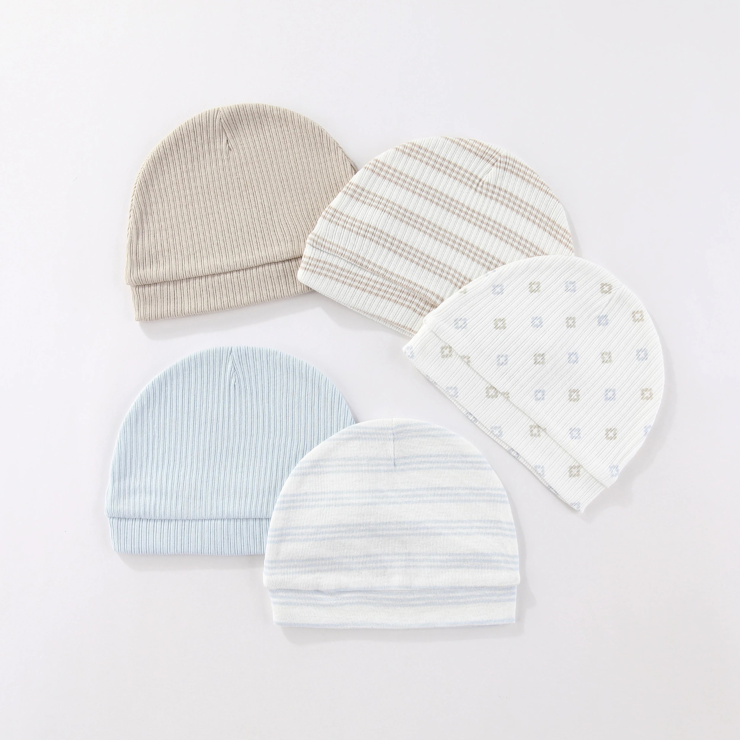 5 Pcs/Lot Newborn Baby Boy Girl Hats Cotton Soft Unisex Caps Four Seasons Infant Accessories