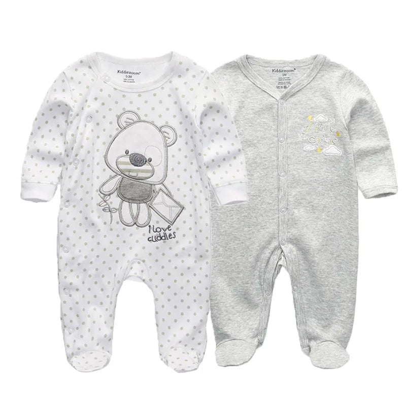2 Pcs/Lot Baby Rompers Newborn Boy Girl Long Sleeves Clothing Set Spring Autumn Infant Onesies Clothes Christmas Valentine's Day