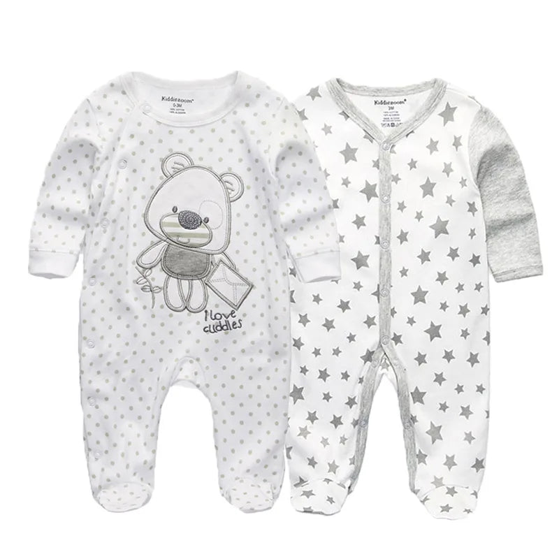 2 Pcs/Lot Baby Rompers Newborn Boy Girl Long Sleeves Clothing Set Spring Autumn Infant Onesies Clothes Christmas Valentine's Day