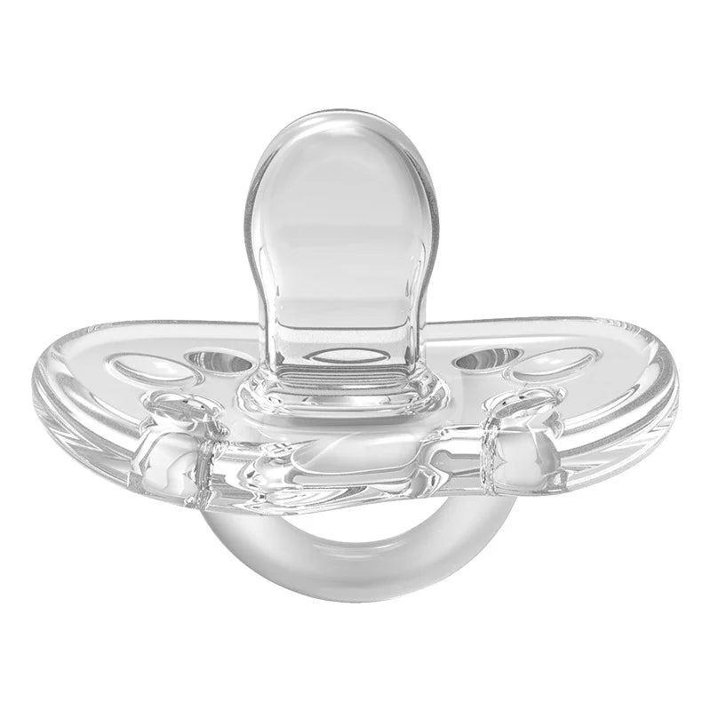 1Pc Transparent baby Pacifier Soft 100% Silicone Thumb type nipple Type Infant Toddler Sleeping day round night flat nipple head