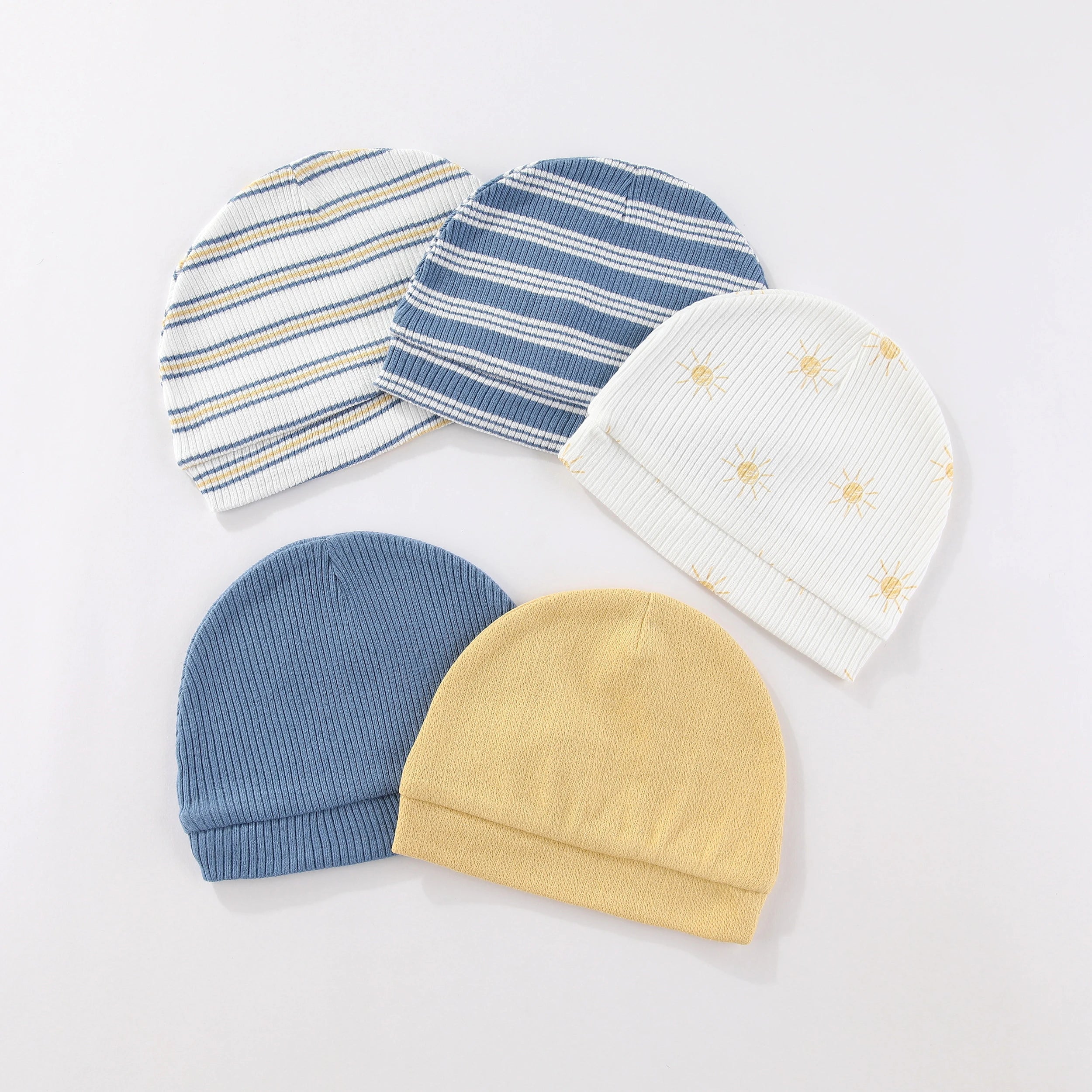 5 Pcs/Lot Newborn Baby Boy Girl Hats Cotton Soft Unisex Caps Four Seasons Infant Accessories