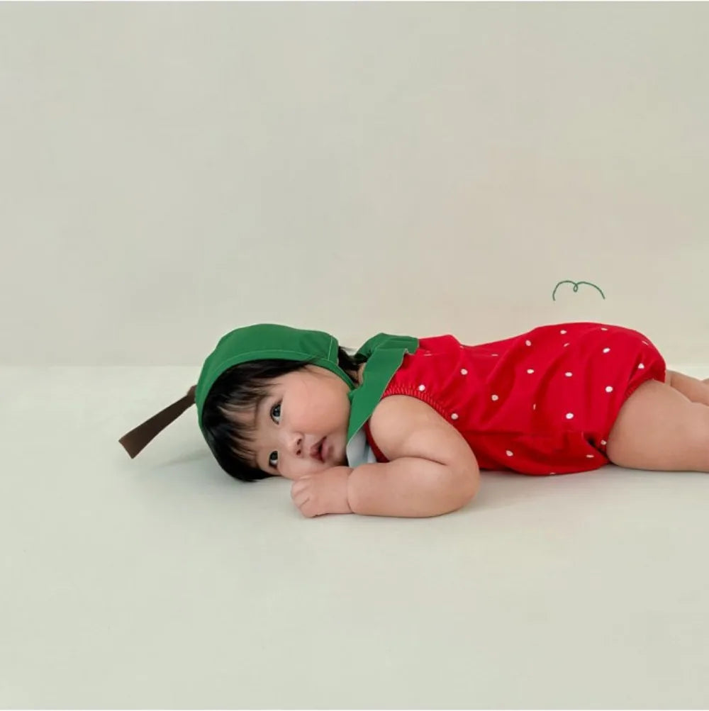 Newborn Clothes 0-2 Years 2025 Summer New Baby Jumpsuit Ins Cute Fruit Shape Baby Boy's One Piece Clothes Swimsuit Take Photo