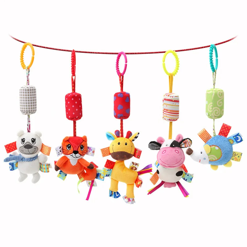 Baby Rattles Hanging Toys for Car Seat Crib Stroller Gym Montessori Sensory Plush Toys for Baby 0-12 Months with Teether Newborn