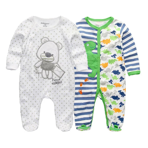 2 Pcs/Lot Baby Rompers Newborn Boy Girl Long Sleeves Clothing Set Spring Autumn Infant Onesies Clothes Christmas Valentine's Day