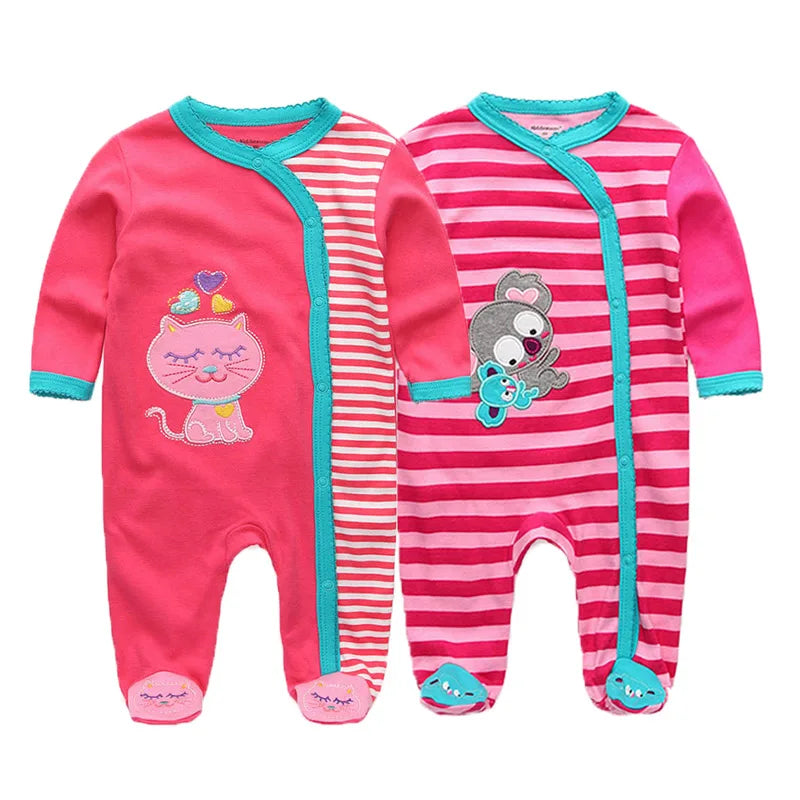 2 Pcs/Lot Baby Rompers Newborn Boy Girl Long Sleeves Clothing Set Spring Autumn Infant Onesies Clothes Christmas Valentine's Day