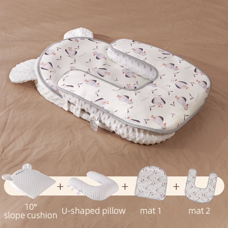 Sunveno Original Newborn Portable Slope Pad Baby Feeding Pillow Infant Anti Spitting Slope Pad help relieve baby's overflowing