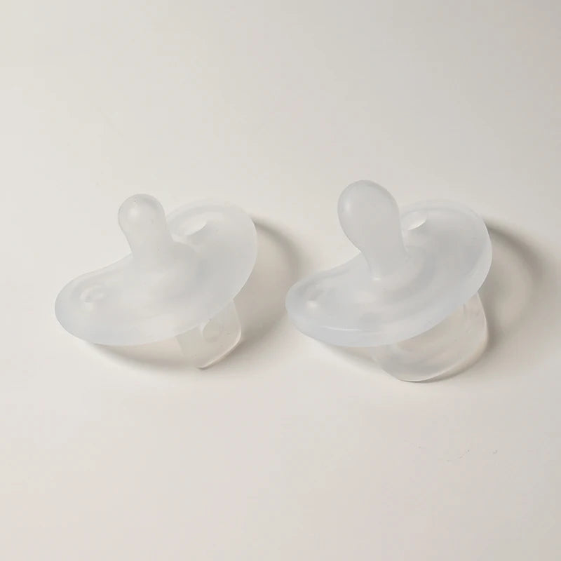 3 Pcs Baby Silicone Pacifier Set One Piece Soft Brown Pacifier With Storage Box Pacifier Anti-Drop Spring Chain 100% BPA Free