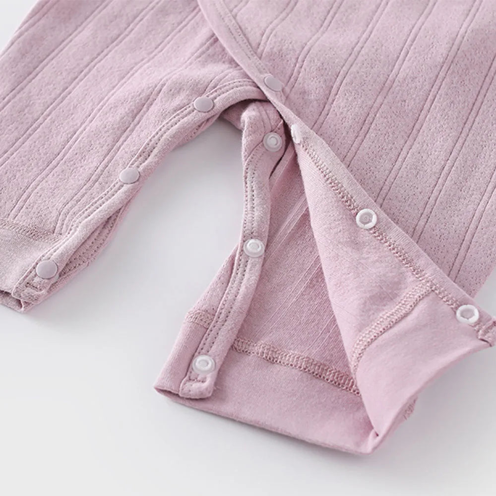 Newborn Onesie Cotton Solid Color Spring Autumn Winter Unisex Long Sleeve Baby Boy Girl Rompers 0-3 Months Hospital Clothes
