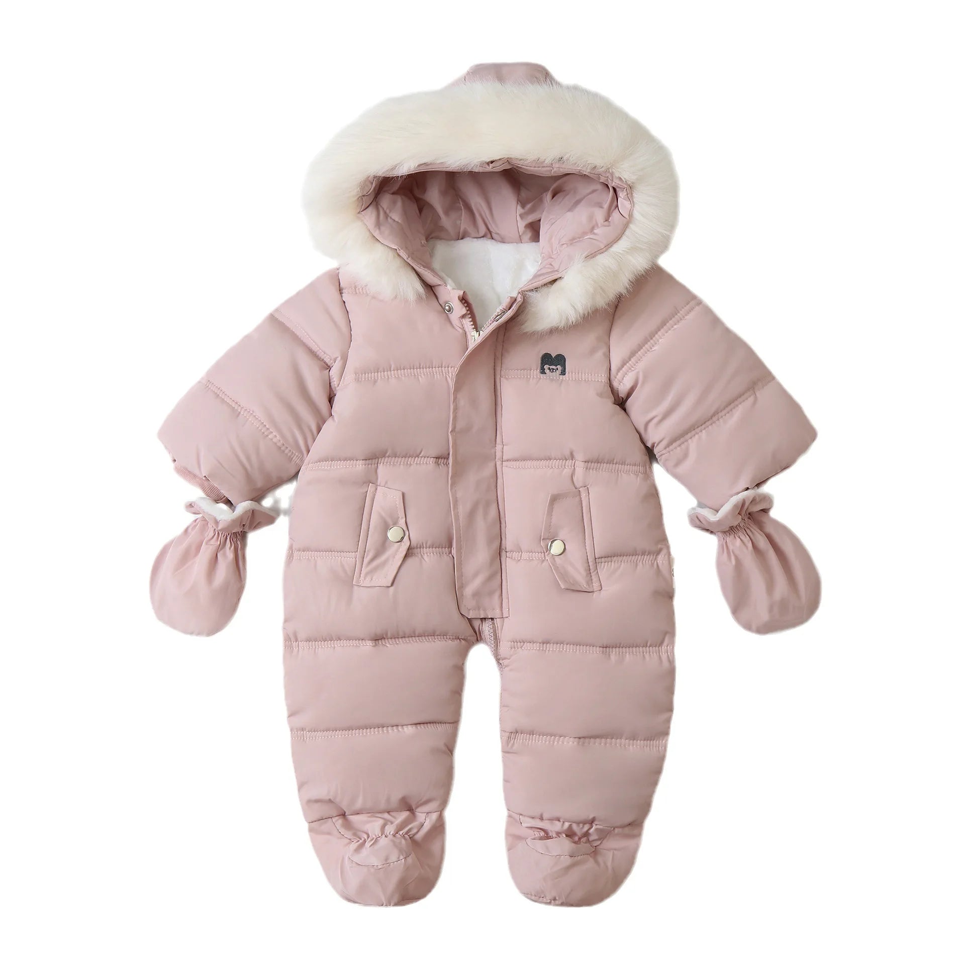 Winter Baby Jumpsuit Plus Velvet Warm Hooded Newborn Baby Girl Overalls  Infant Boy Snowsuit Toddler Romper Outfit 0-2 Years