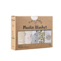 Kangobaby 5 Pieces Pack Multi-Functional Bamboo Cotton Muslin Blanket Baby Burp Cloth Set