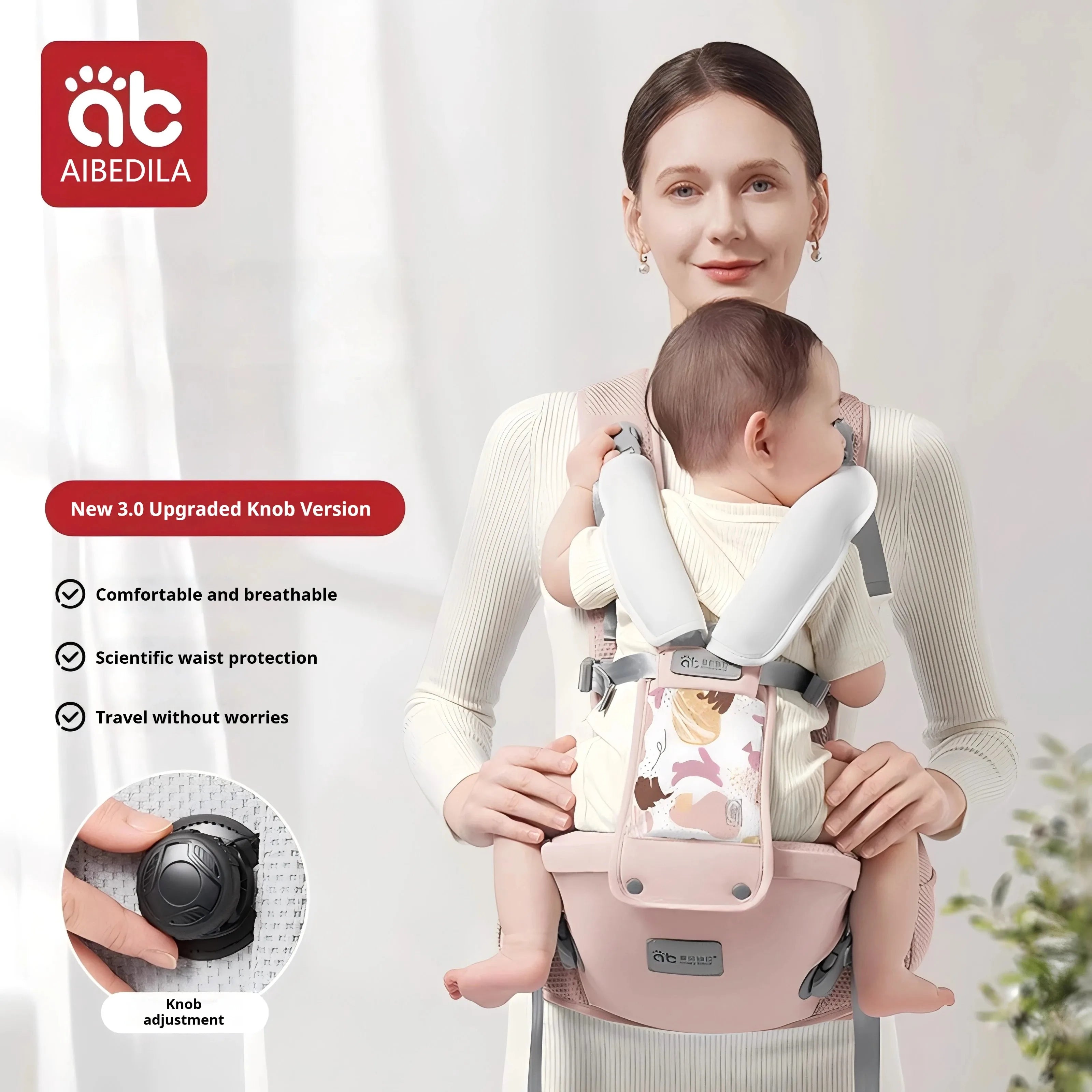 AIBEDILA Ergonomic Baby Carrier Kangaroo Sling Infant Wrap 0-6 Months Back Front Facing Backpack Style Newborn Bag