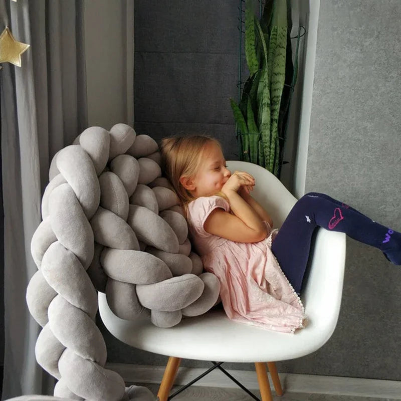 2M/3M Baby Bed Bumper Braided Crib Anti-collision Bed Surround Newborns Bumper Circumference Protector