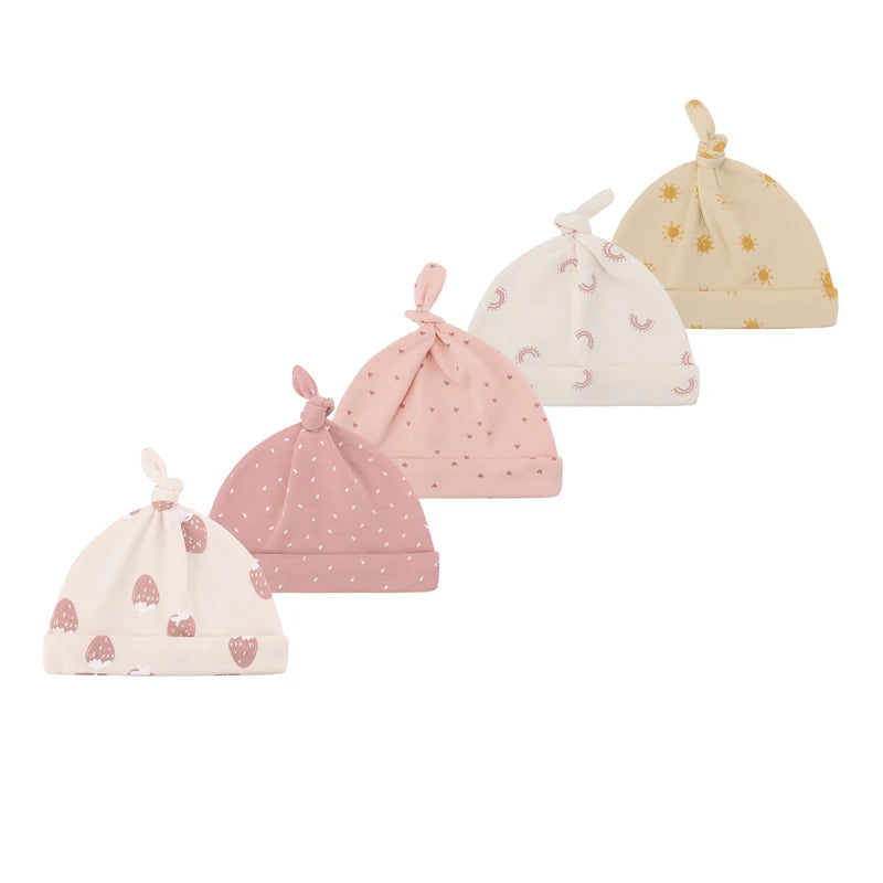 5 Pcs/Lot Newborn Baby Boy Girl Hats Cotton Soft Unisex Caps Four Seasons Infant Accessories