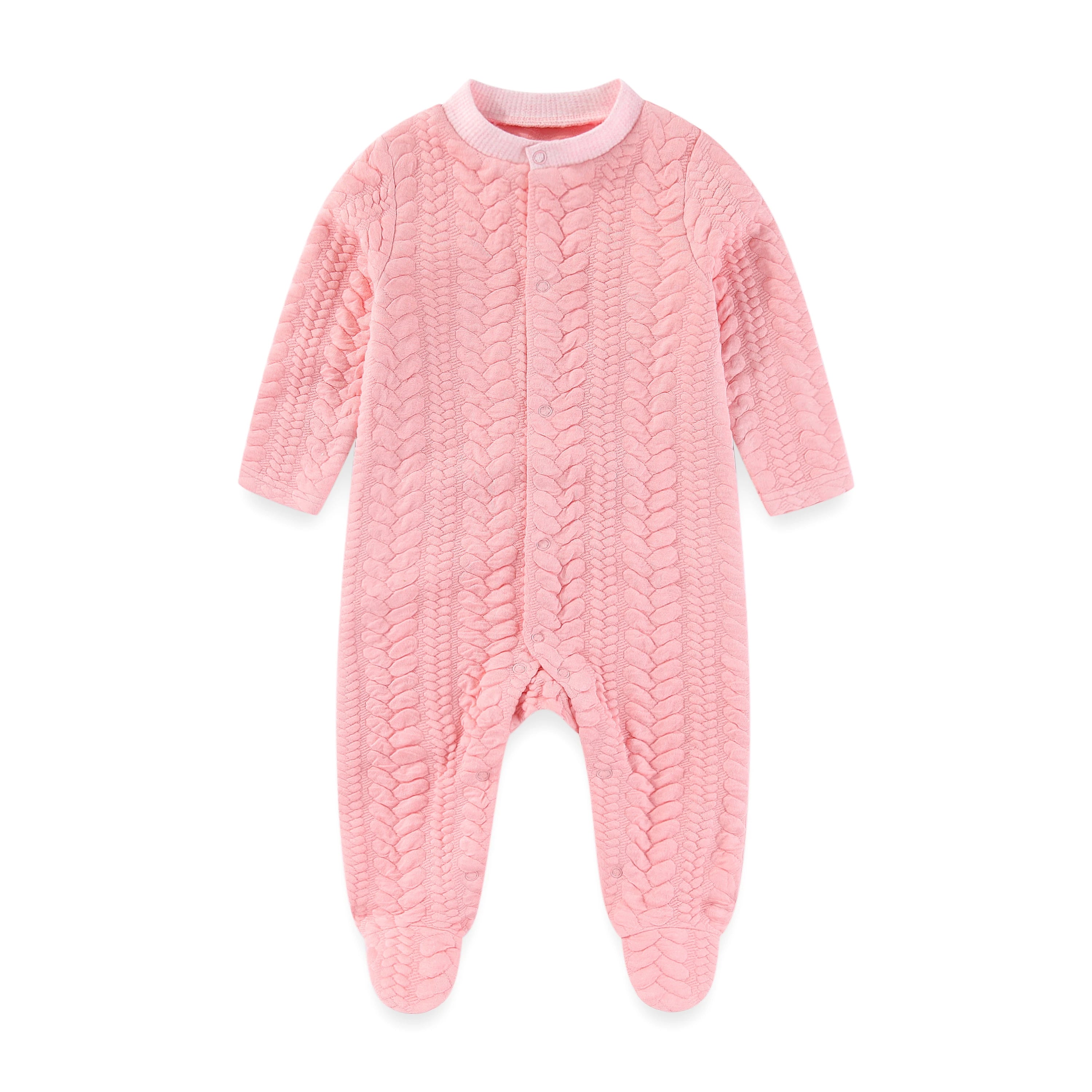 Solid Color Winter Baby Unisex Jumpsuits Warm Newborn Boy Girl Footed Rompers Infant Outfit