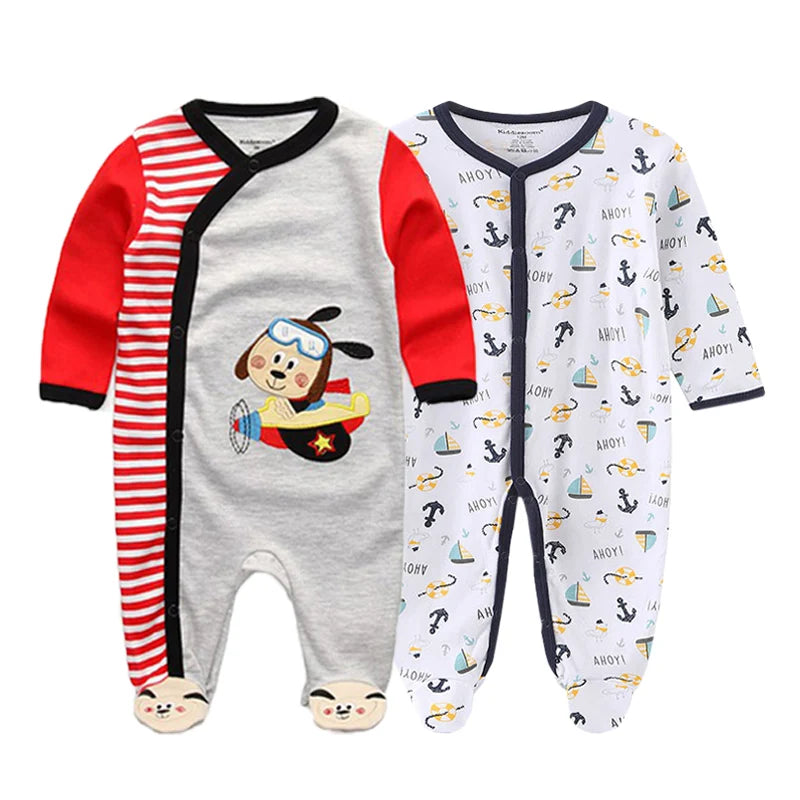 2 Pcs/Lot Baby Rompers Newborn Boy Girl Long Sleeves Clothing Set Spring Autumn Infant Onesies Clothes Christmas Valentine's Day