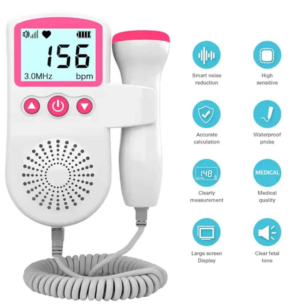 Baby Doppler Fetal 3MHz Baby Heart Rate Detector Pregnancy Stethoscope Heartbeat Monitor For Pregnant Women Baby Newborn Items
