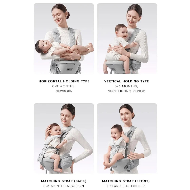 AIBEDILA Ergonomic Baby Carrier Kangaroo Sling Infant Wrap 0-6 Months Back Front Facing Backpack Style Newborn Bag