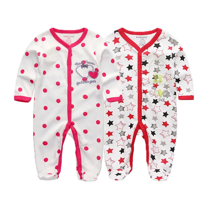 2 Pcs/Lot Baby Rompers Newborn Boy Girl Long Sleeves Clothing Set Spring Autumn Infant Onesies Clothes Christmas Valentine's Day