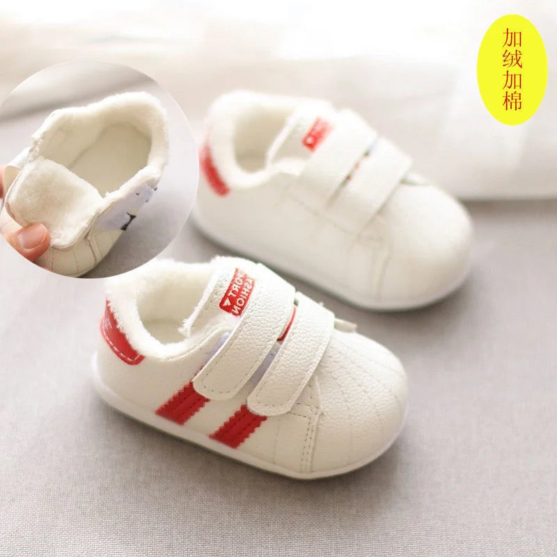 Winter New Korean Style  Newborn Girls Boys First Walkers Kids Toddlers Cotton Soft Soles Non-slip Shoes 1-2 Years