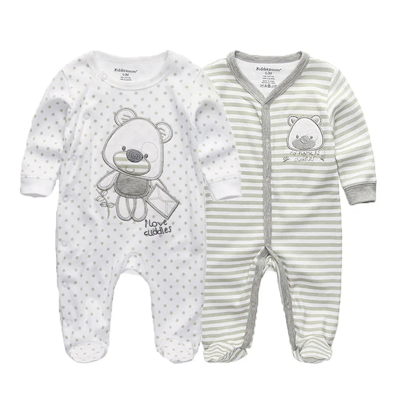 2 Pcs/Lot Baby Rompers Newborn Boy Girl Long Sleeves Clothing Set Spring Autumn Infant Onesies Clothes Christmas Valentine's Day