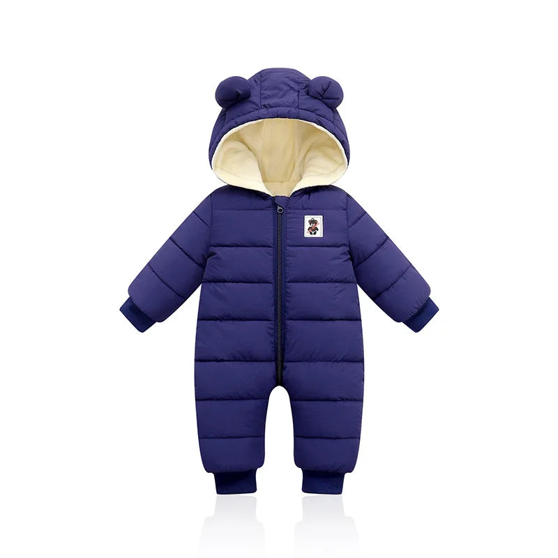 Cute Baby Boys Snowsuit New Born baby girls Winter Coat Toddler Clothes Hooded Zip Jumpsuit Baby bunting winter winter baby boy