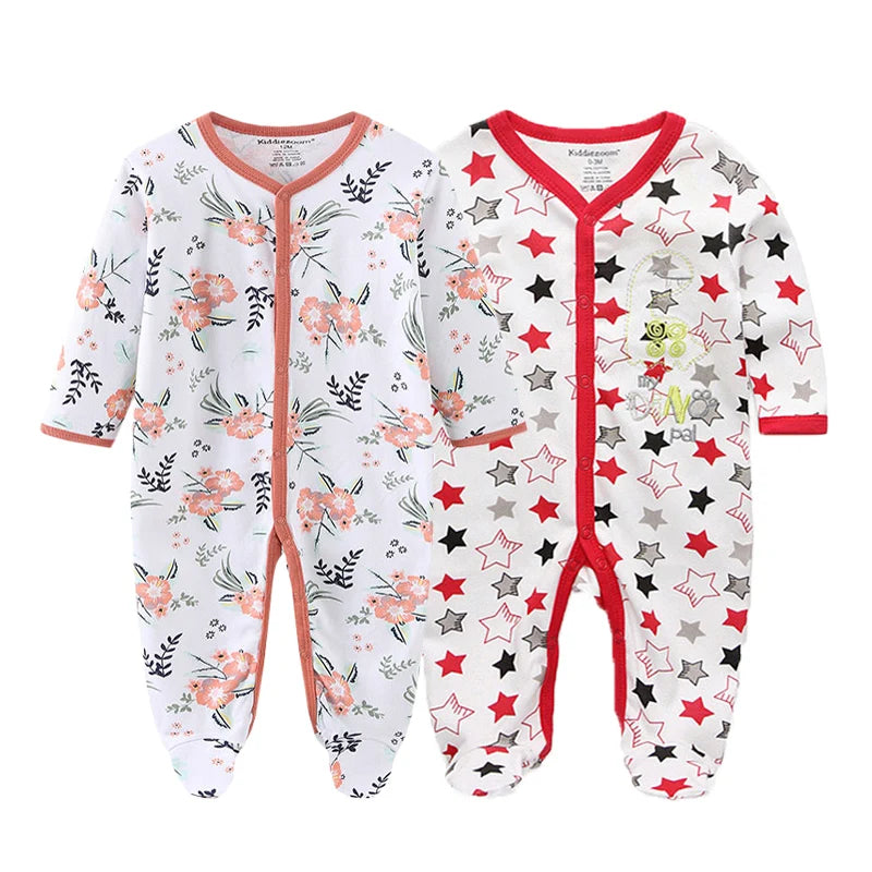 2 Pcs/Lot Baby Rompers Newborn Boy Girl Long Sleeves Clothing Set Spring Autumn Infant Onesies Clothes Christmas Valentine's Day